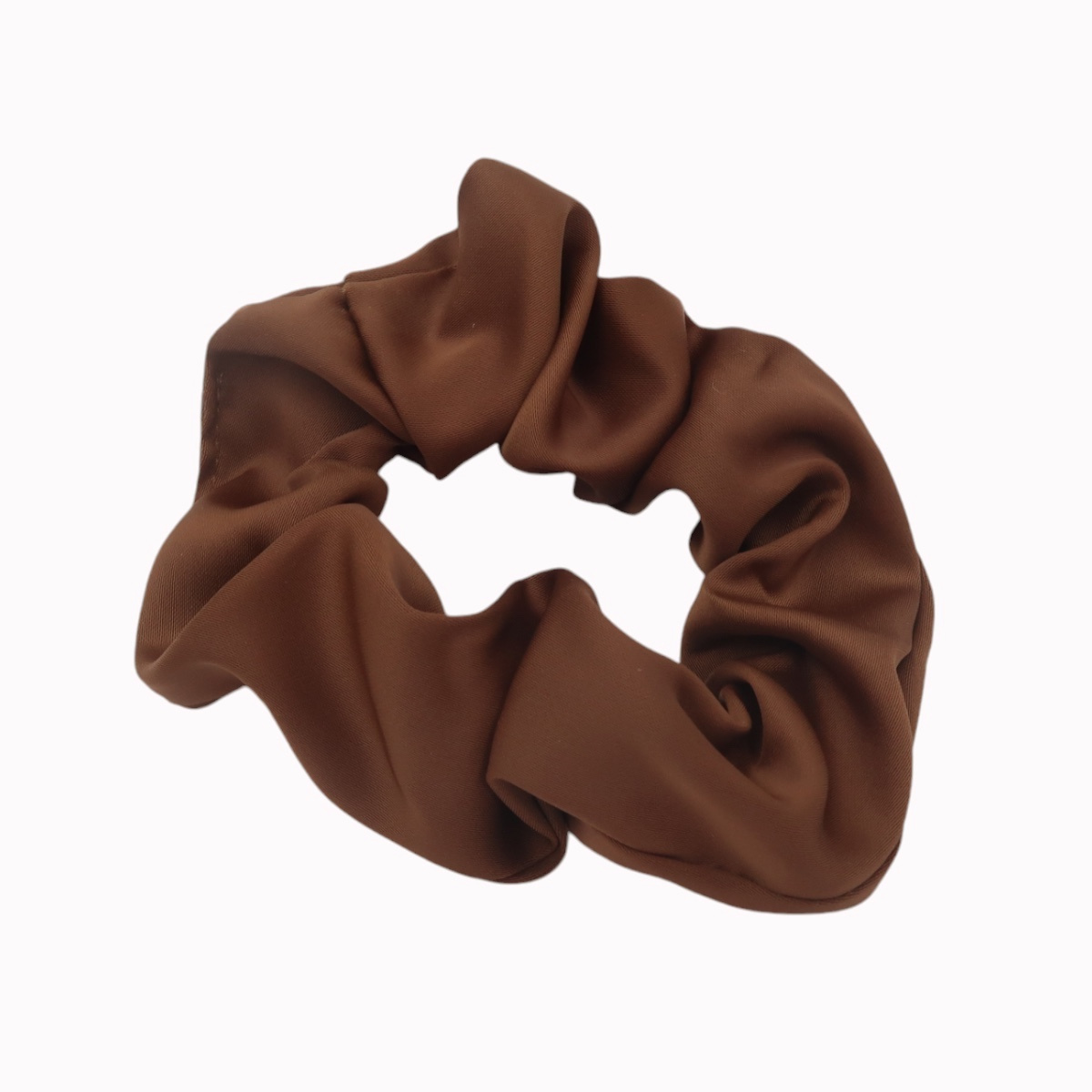 Chouchou cheveux soie marron
