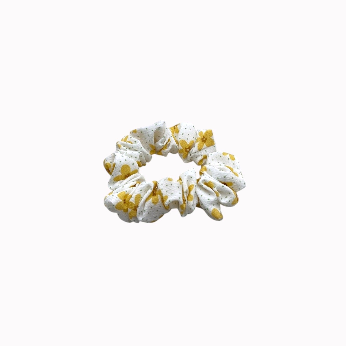 Chouchou cheveux 8 fleurs jaune