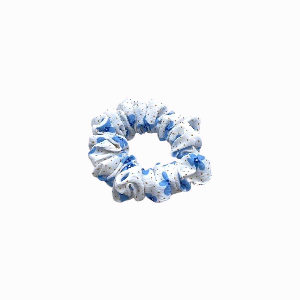 Chouchou cheveux 8 fleurs bleu