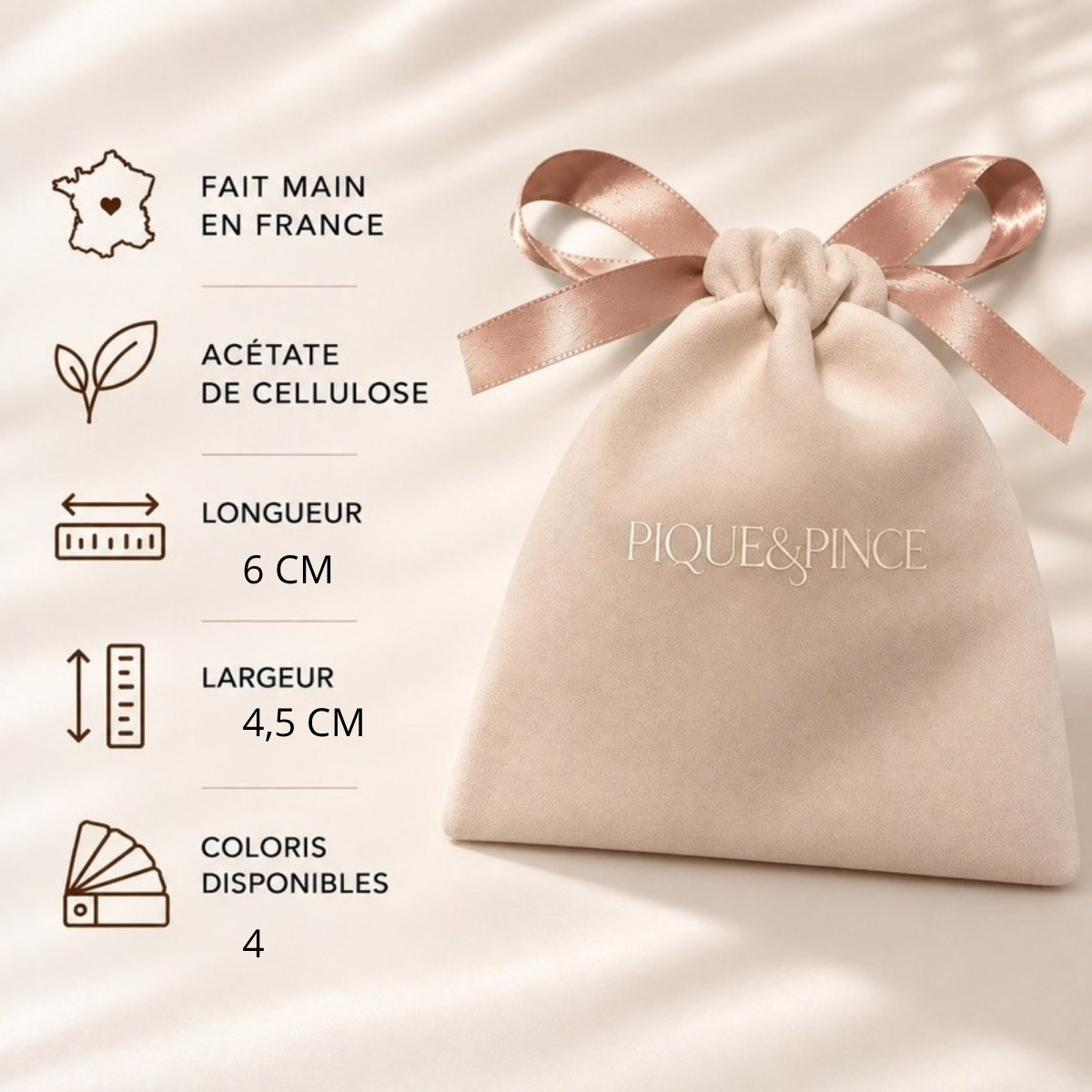 Barrette cheveux Diane collection CLASSIQUE infos