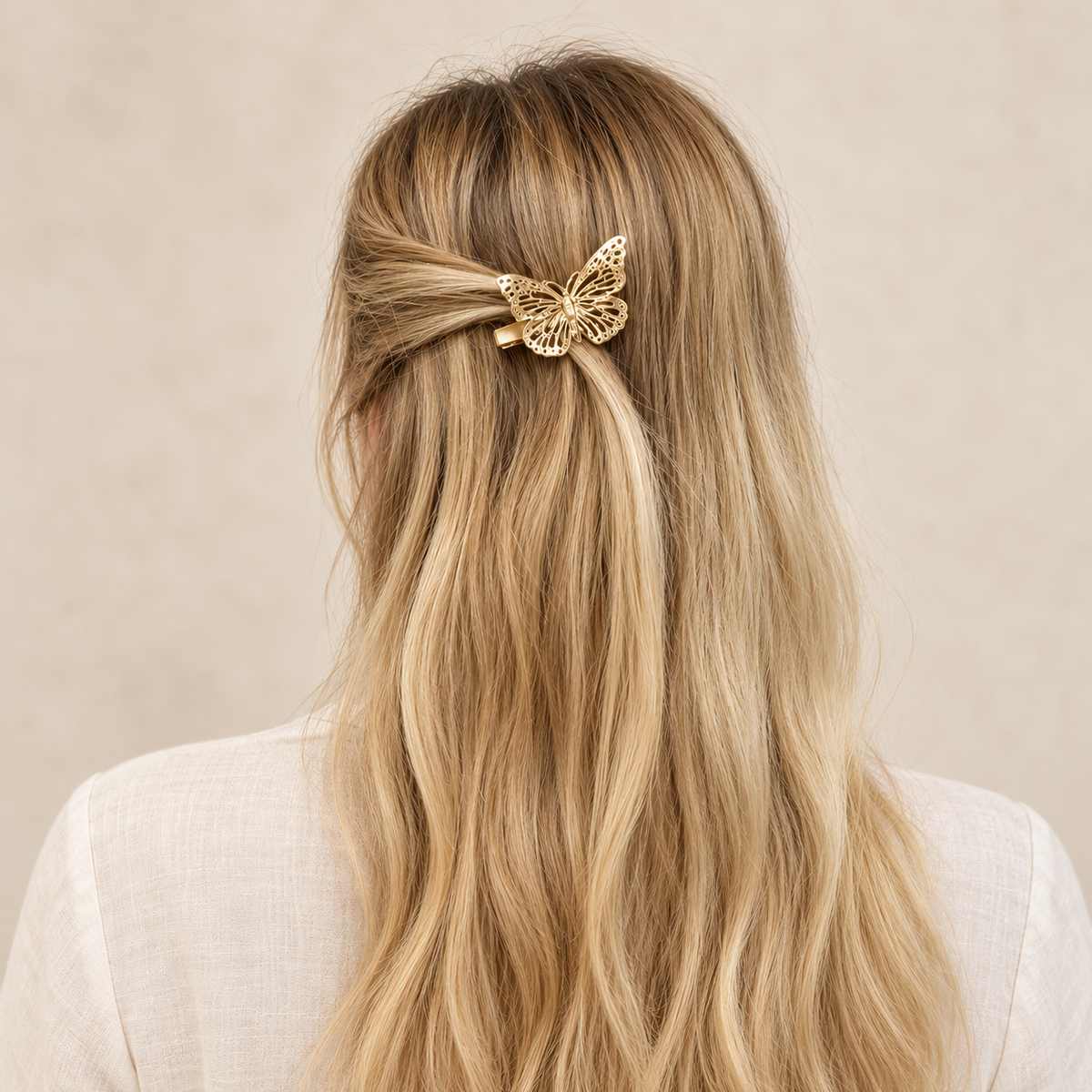 Barrette à cheveux Jade portée
