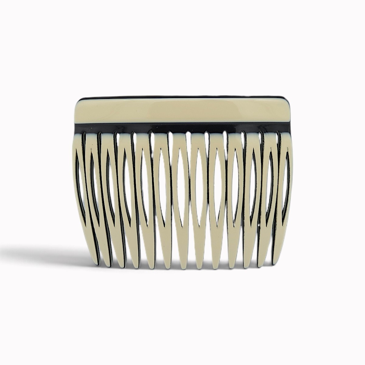 Peigne à cheveux 13 dents beige et noir