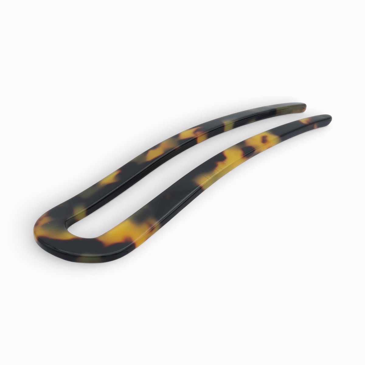 Épingle à chignon 10 cm écaille foncée - vue de côté