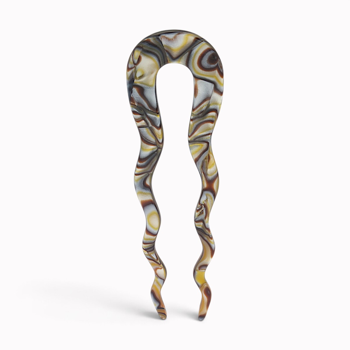 Épingle à chignon ondulée 10 cm onyx