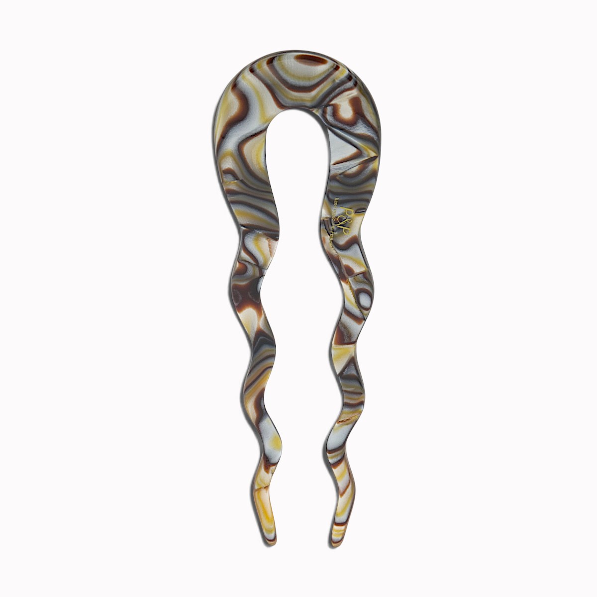 Épingle à chignon ondulée 10 cm onyx - verso