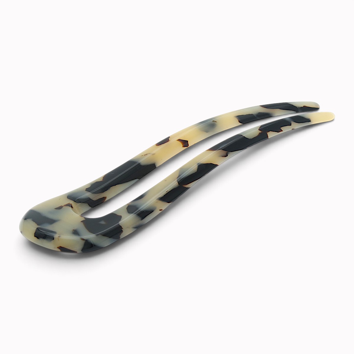 Épingle à chignon arrondie 11 cm écaille claire - vue de côté