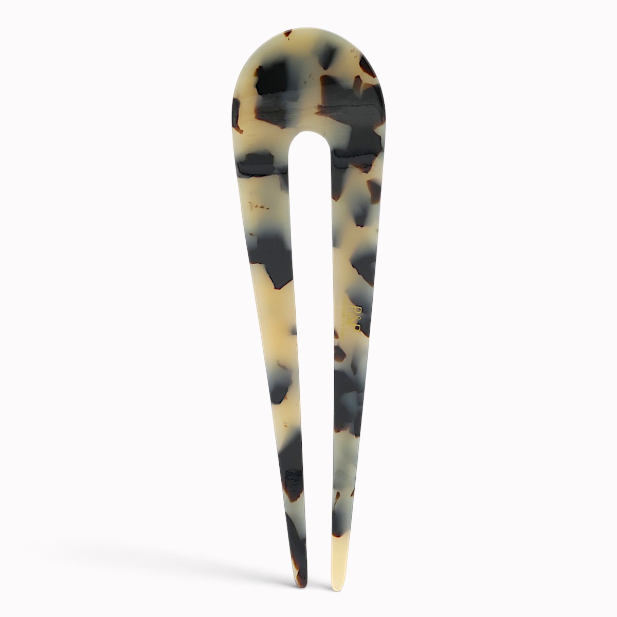 Épingle à chignon arrondie 11 cm écaille claire - verso