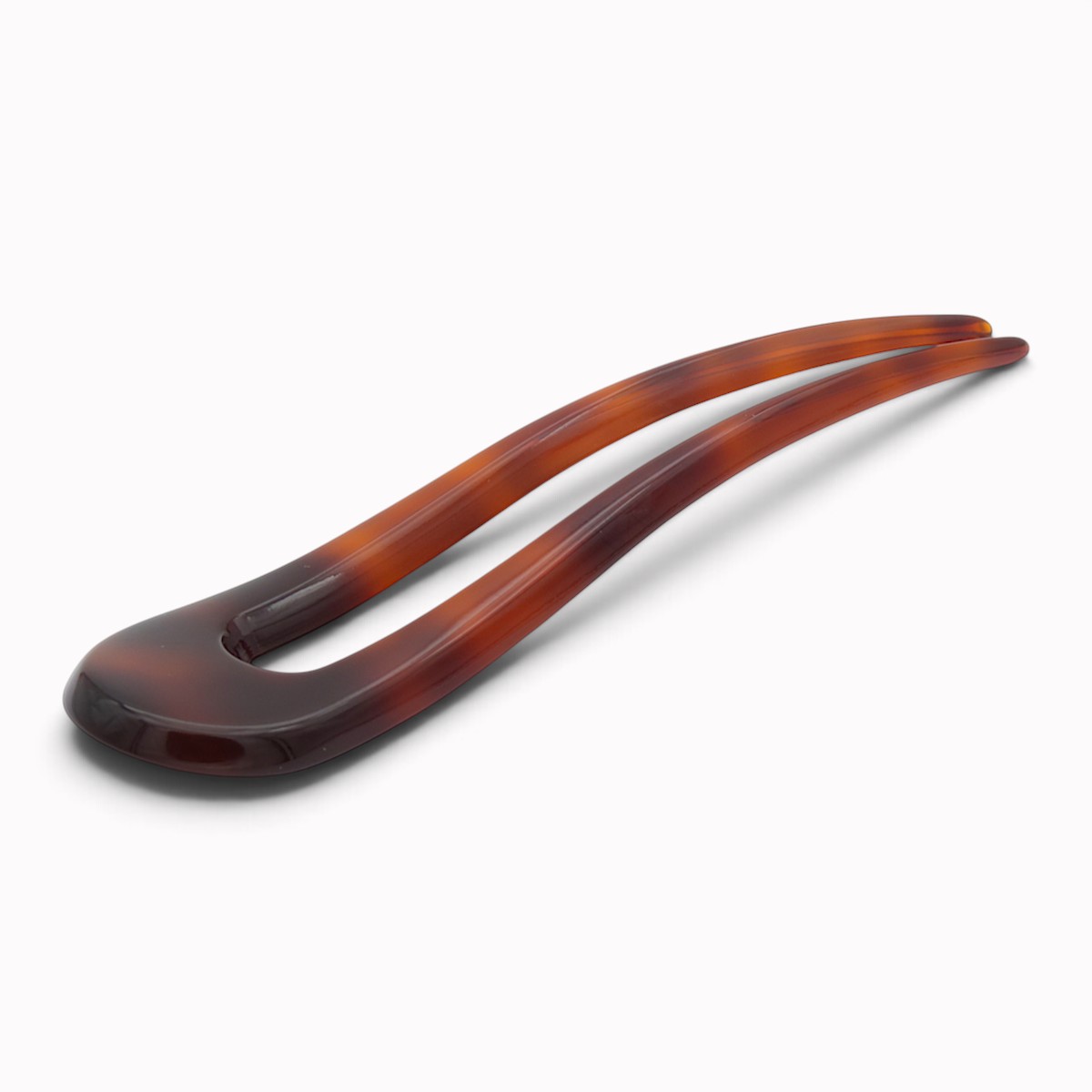 Épingle à chignon arrondie 11 cm vison - vue de côté