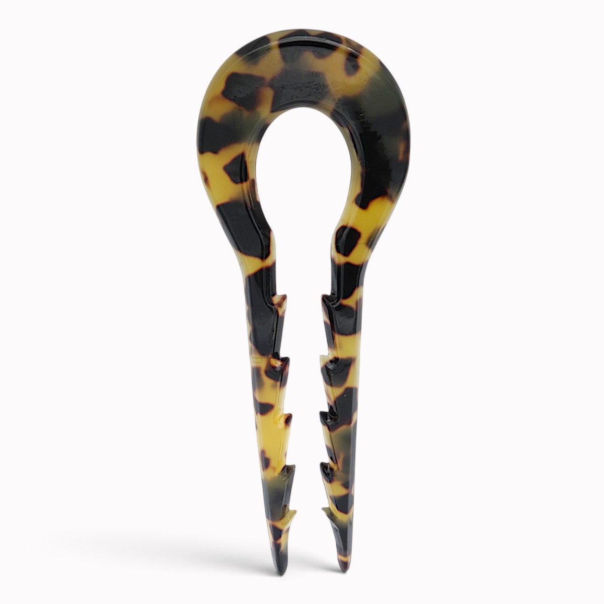 Grande épingle à cheveux crantée 13 cm écaille foncée