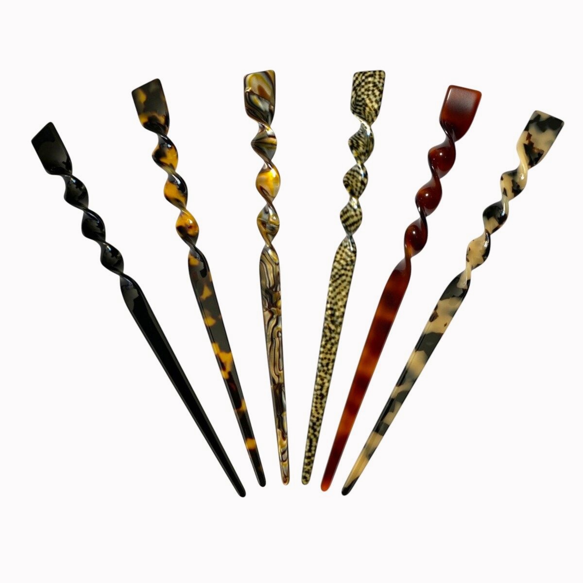 Pic à cheveux torsadé 19 cm - les 6 coloris