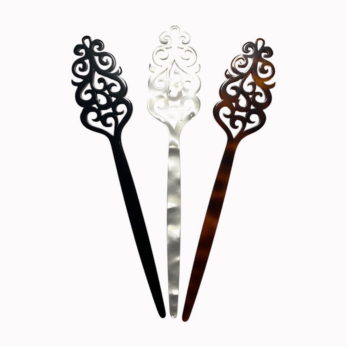 Pic à cheveux motif baroque 16,5 cm - les 3 coloris