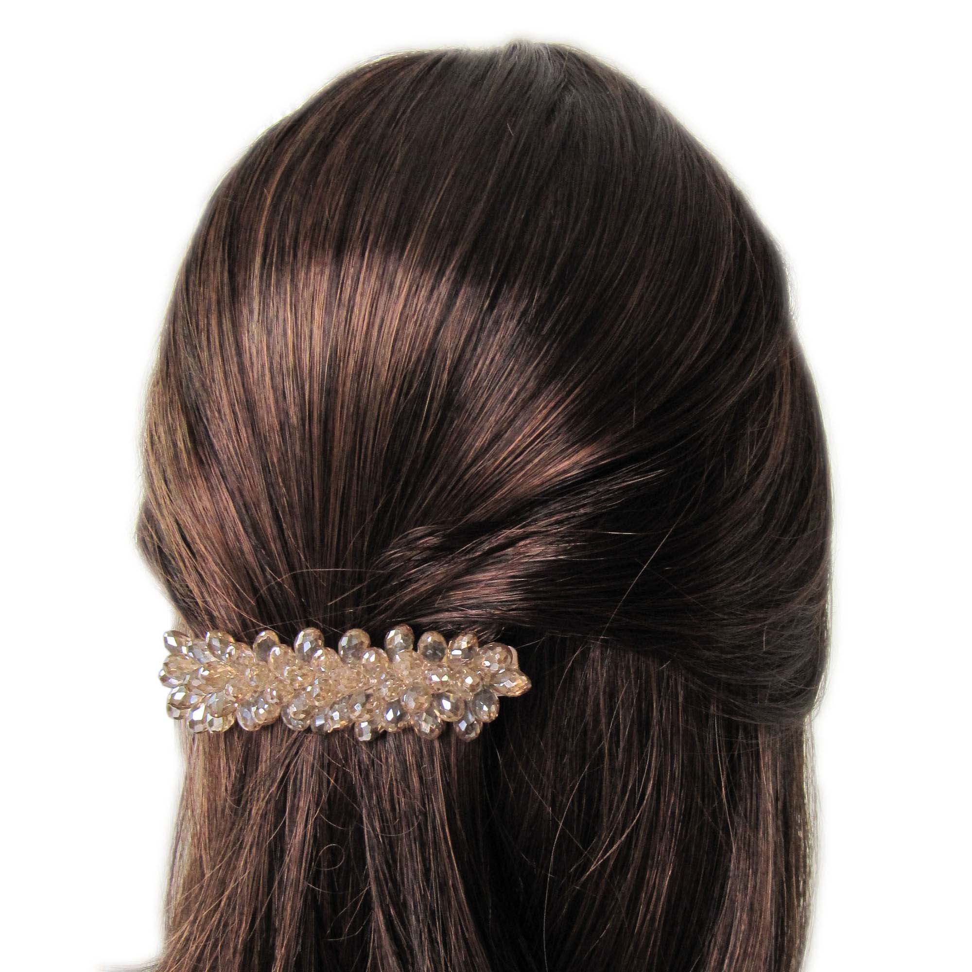 barrette cheveux - perles en cristal  (2)