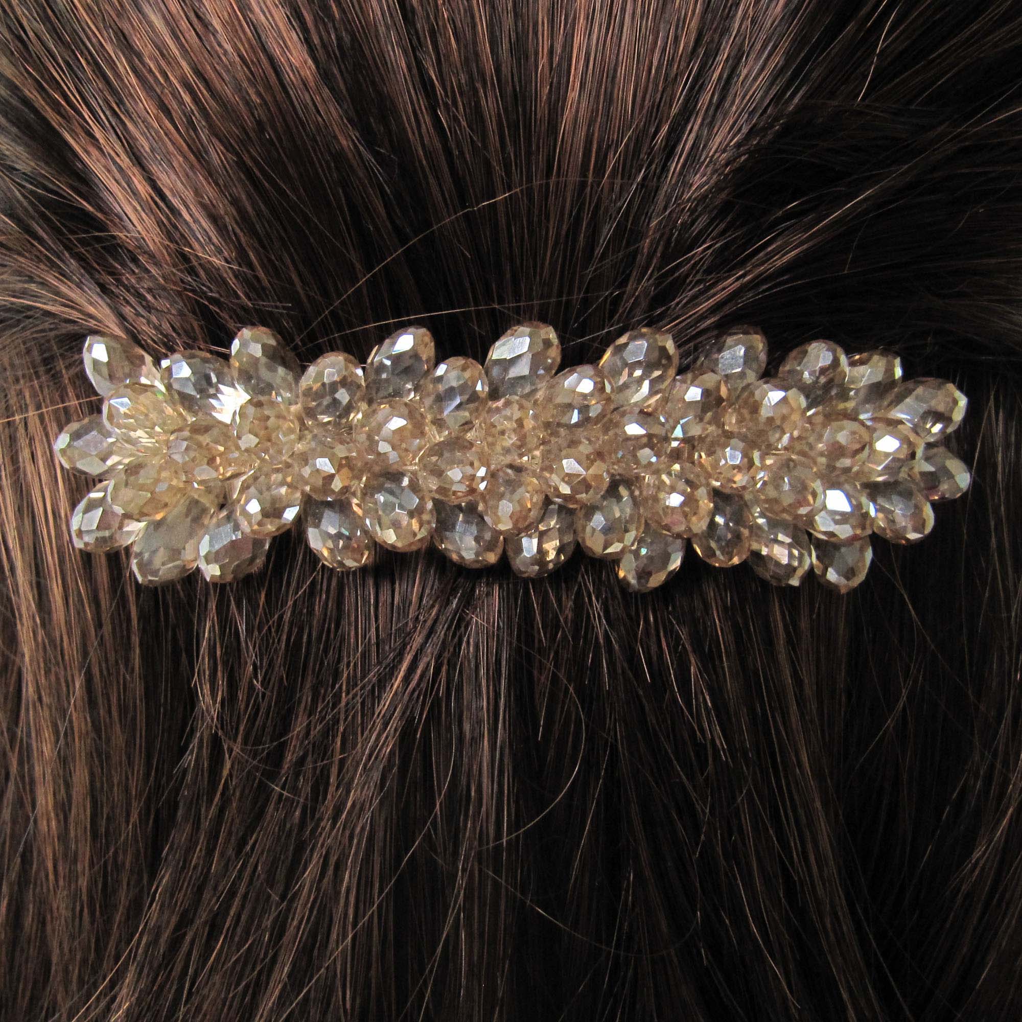 barrette cheveux - perles en cristal  (1)