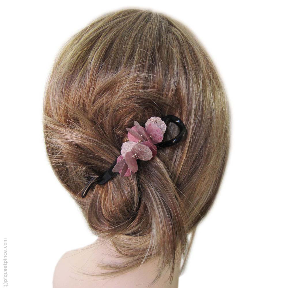 barrette cheveux argent et rose copie