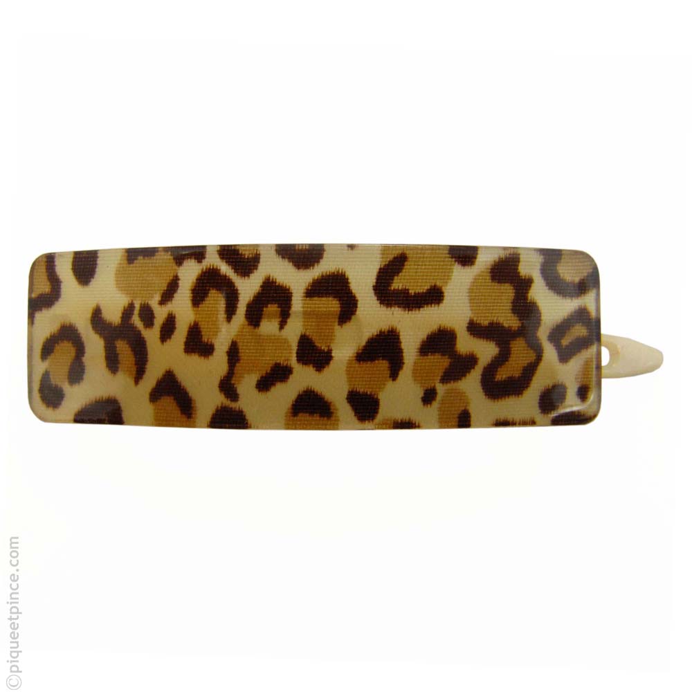 barrette cheveux léopard rectangulaire