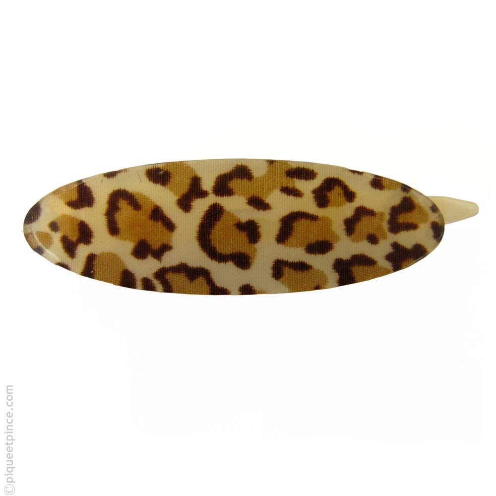 barrette cheveux léopard ovale