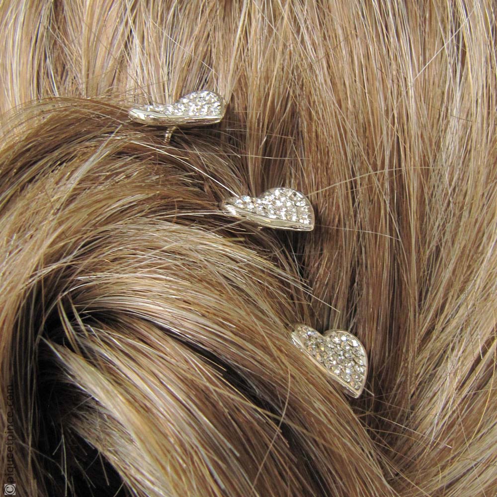 pics cheveux coeur strass