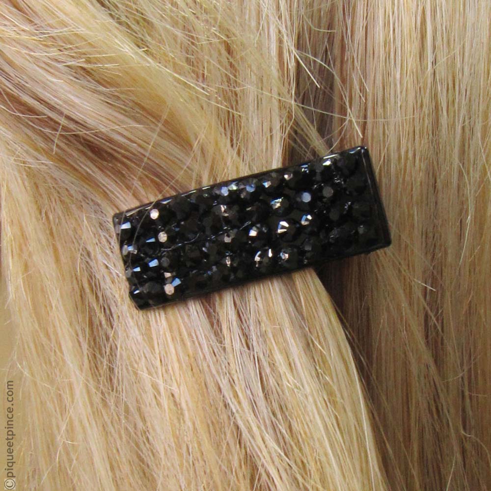 petite pince cheveux strass noirs