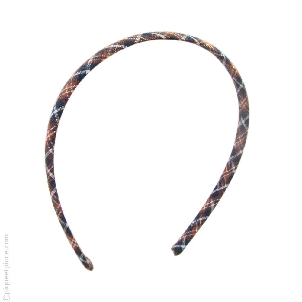 Serre-tête - accessoire cheveux enfant - écossais - brun