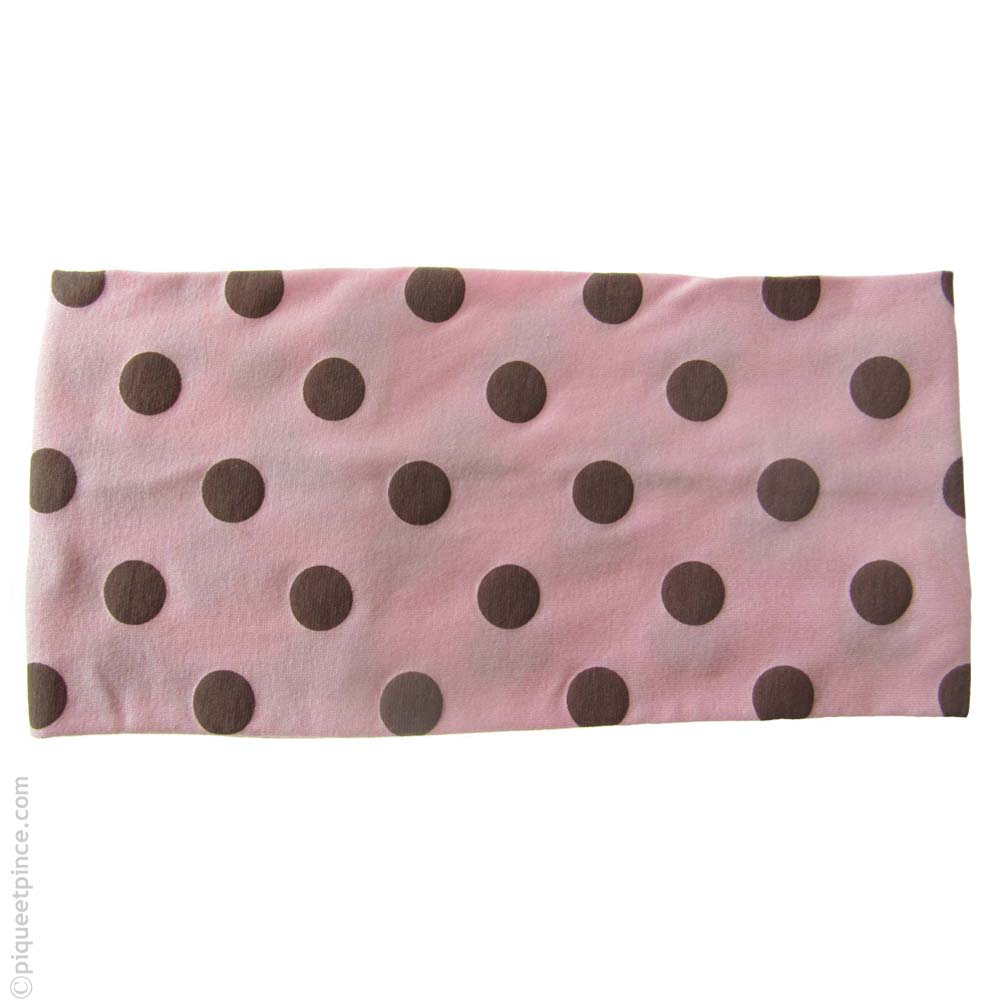 bandeau cheveux  rose pois brun