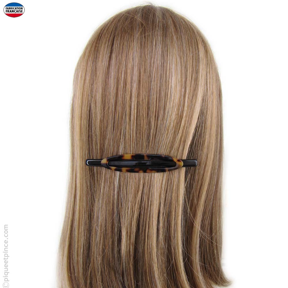 barrette à cheveux fine écaille et noire