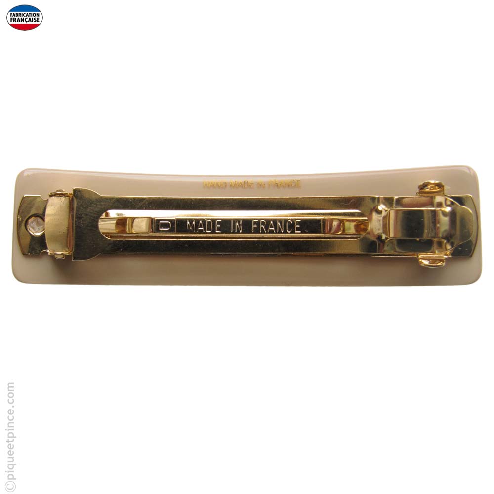 barrette de cheveux beige moyenne liseré crème