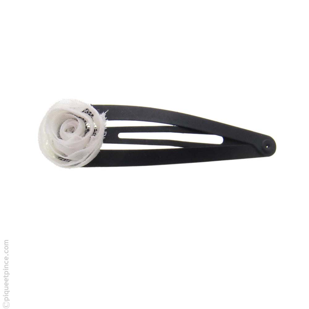 Barrette à cheveux fleur blanche