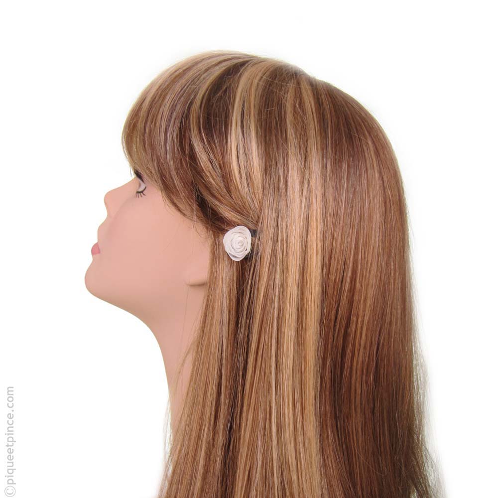 Barrette cheveux fleur blanche