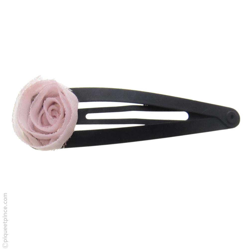 Barrette à cheveux fleur rose