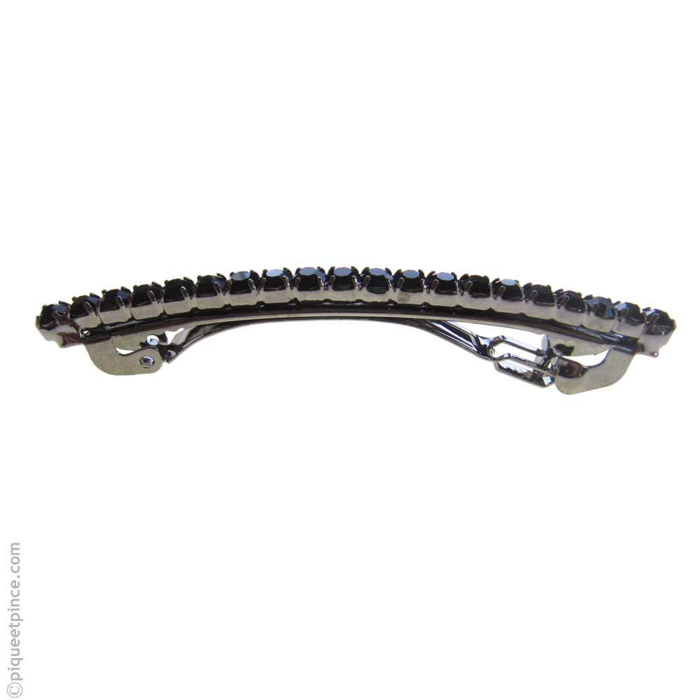 barrette strass cristal noir