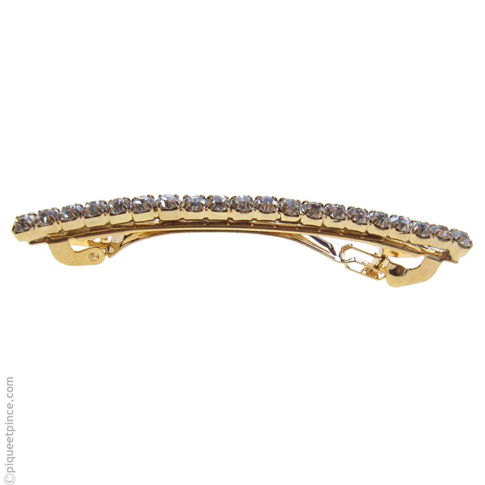 barrette cheveux or et strass cristal