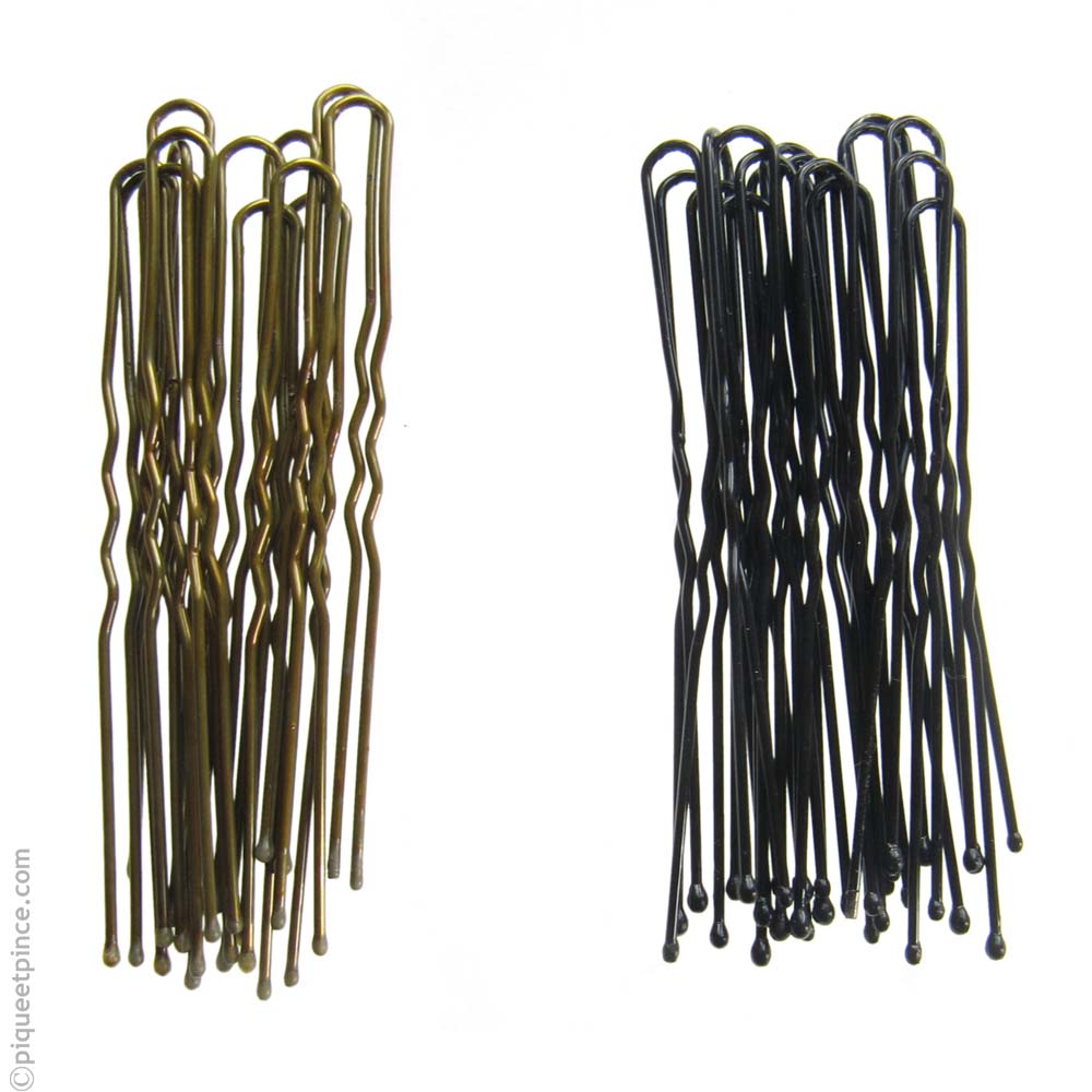 épingles à cheveux - métal -Grandes - noires - bronze