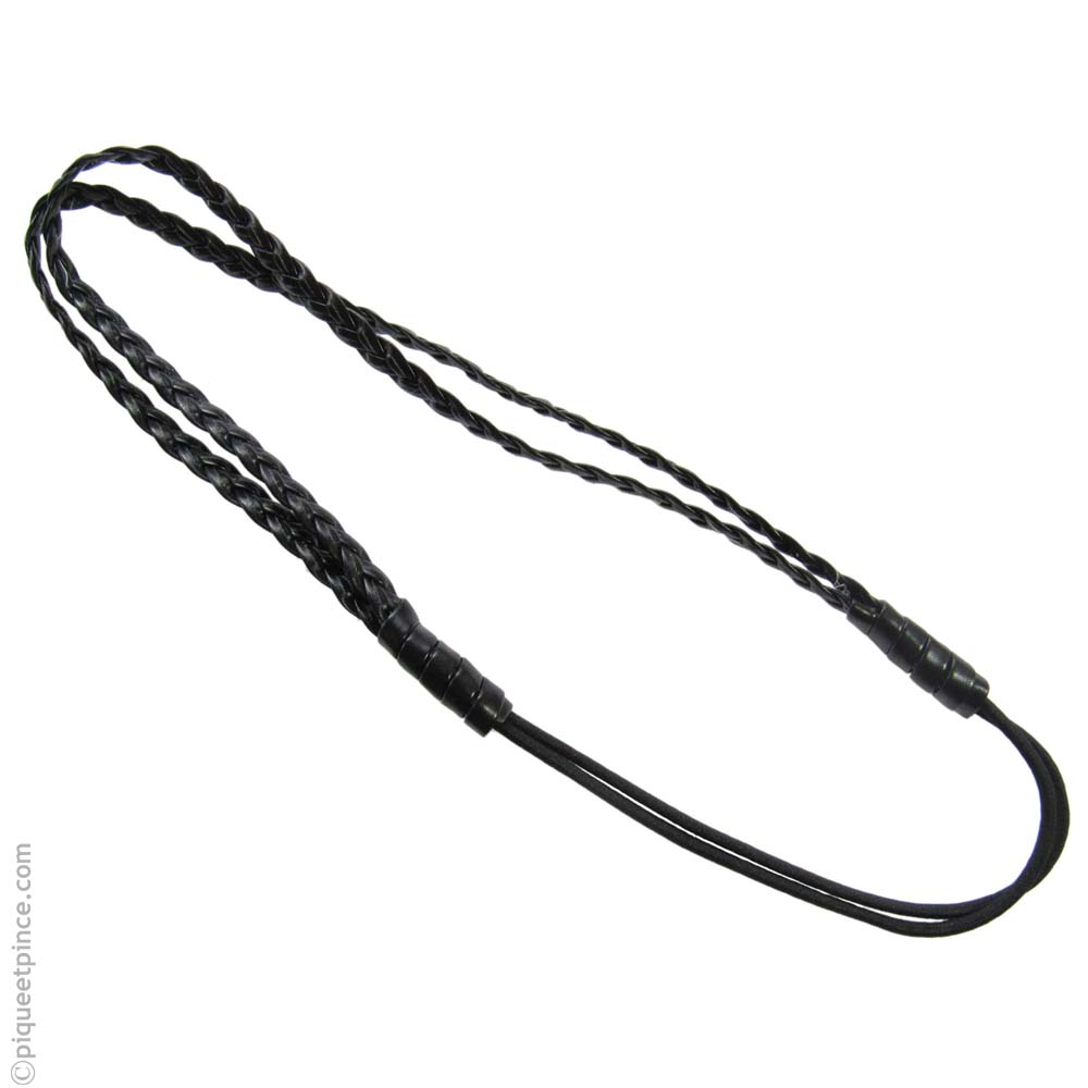 Headband double tresses façon cuir noir