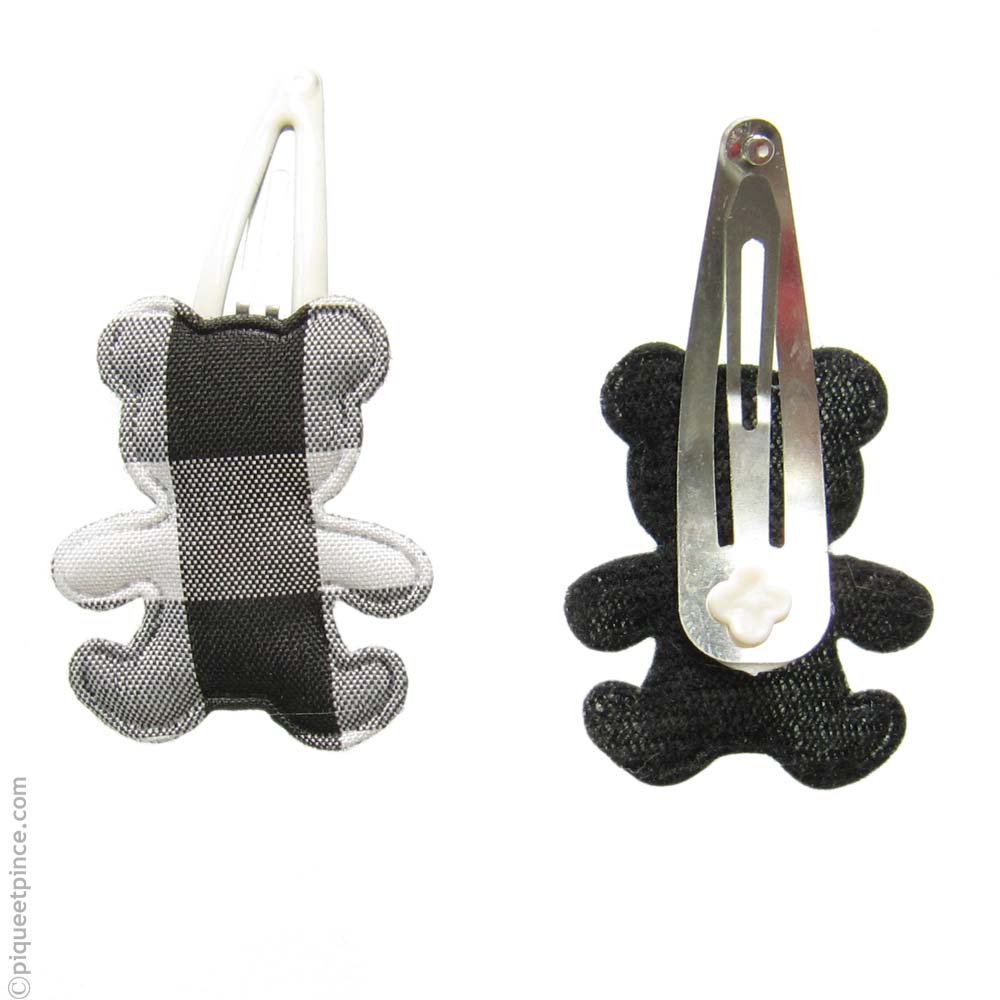 Barrettes enfant oursons blanc