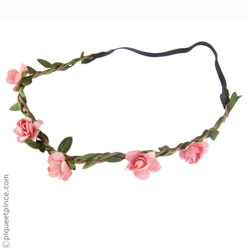 headband petites fleurs roses