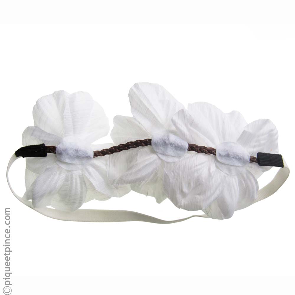 Headband couronne de fleurs blanches