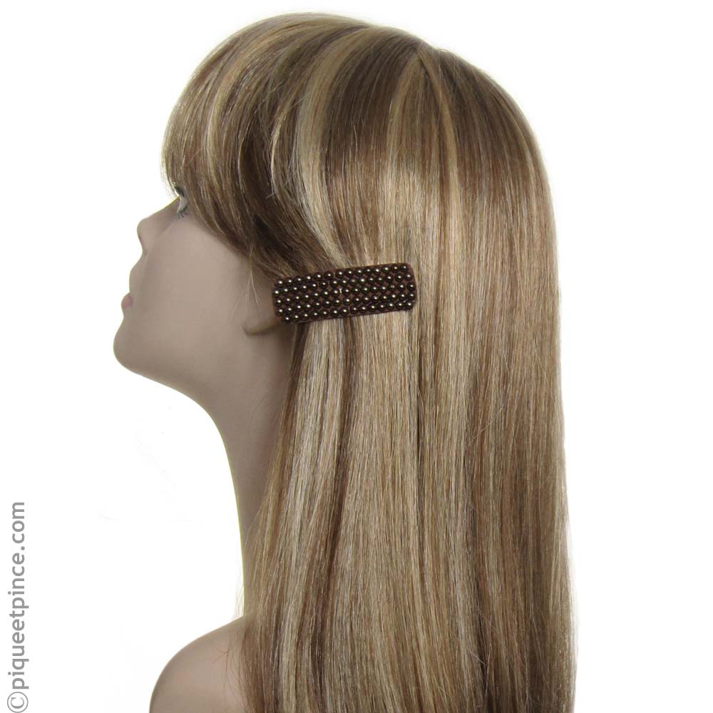 Barrette à cheveux bronze et chocolat