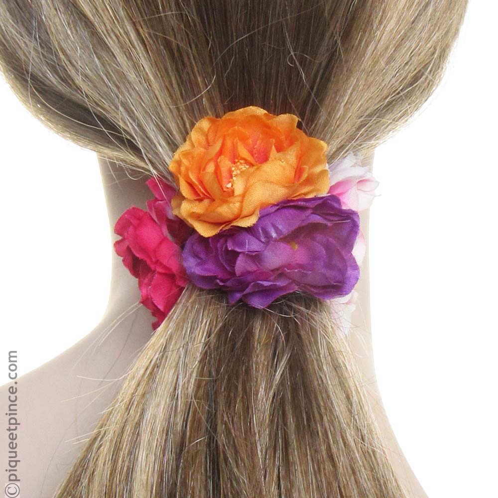 élastique fleurs pour cheveux