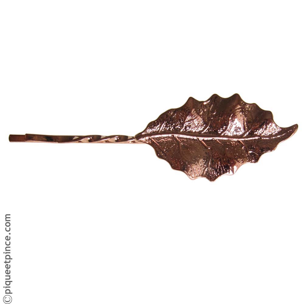 barrette kirby feuille bronze