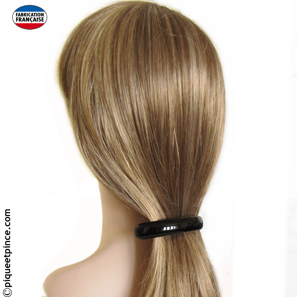 Barrette cheveux noire bombée