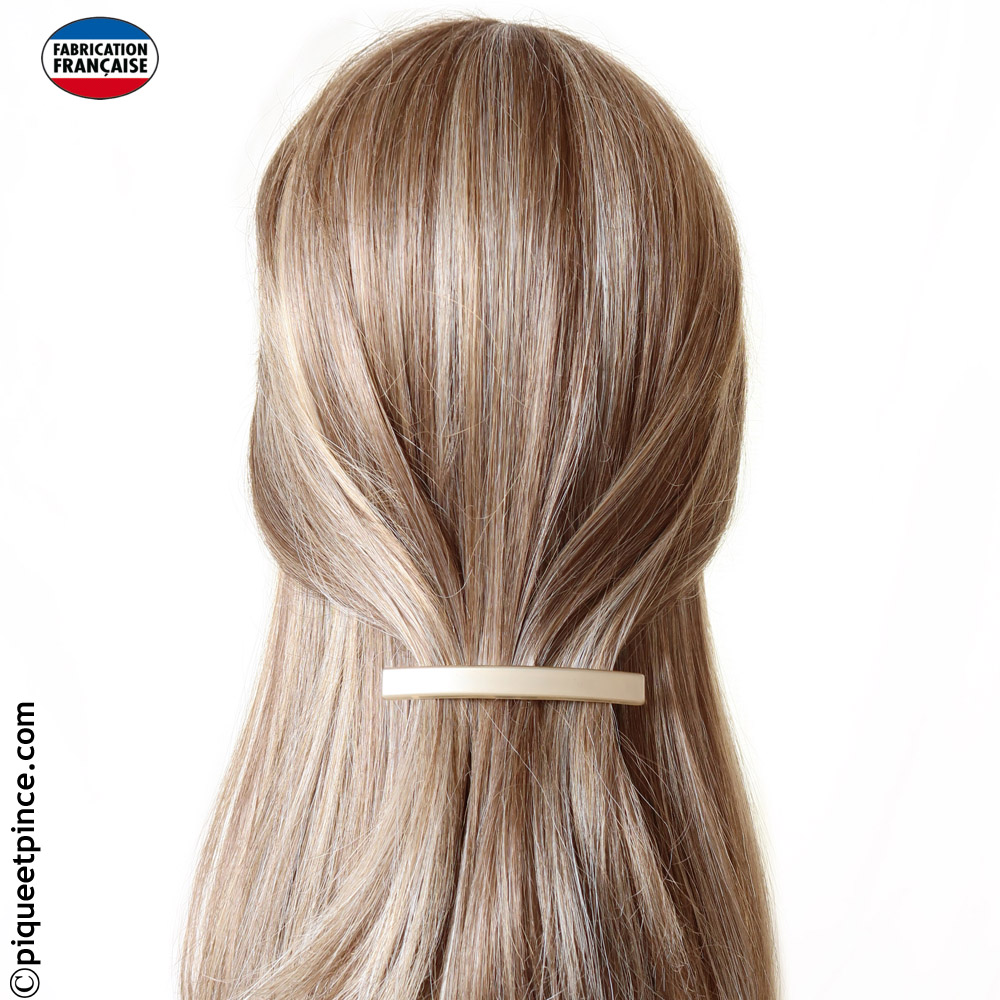 Barrette couleur beige très clair 7 cm