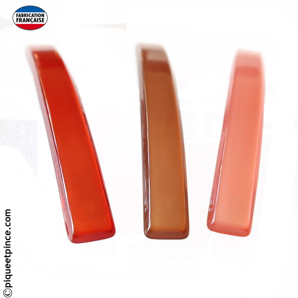 Barrette fine couleur rouge, marron ou rose foncé 7cm