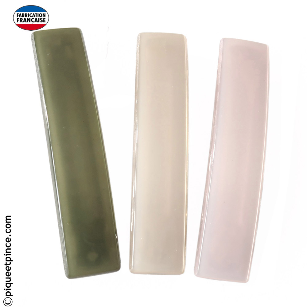 Barrette mi queue rose, verte ou beige clair