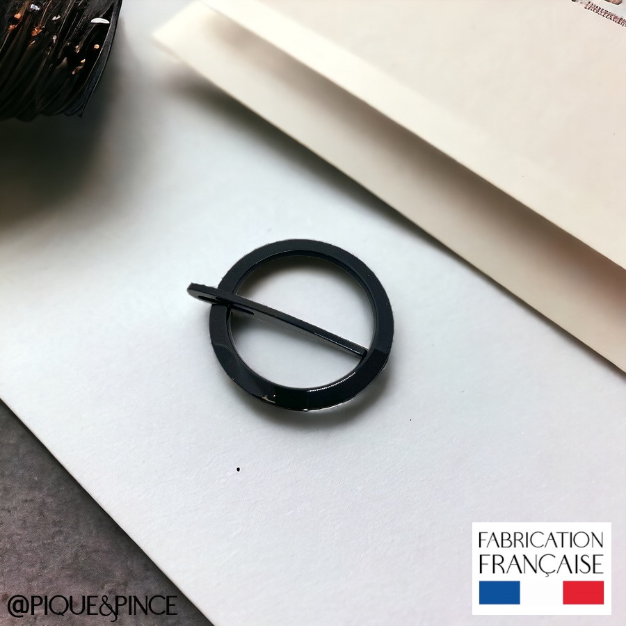 barrette-ronde-noire-fabrication-francaise-sans-metal