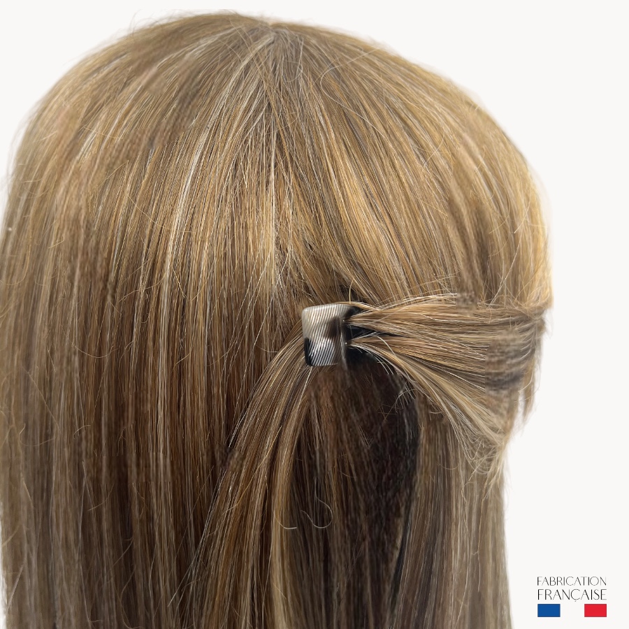 PEIGNE POUR COIFFURE CHIGNON NACREE NOIR ET BLANC