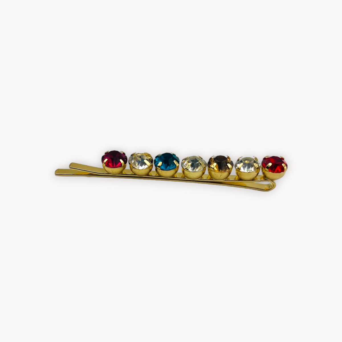 BARRETTE MECHE METAL STRASS BIJOU