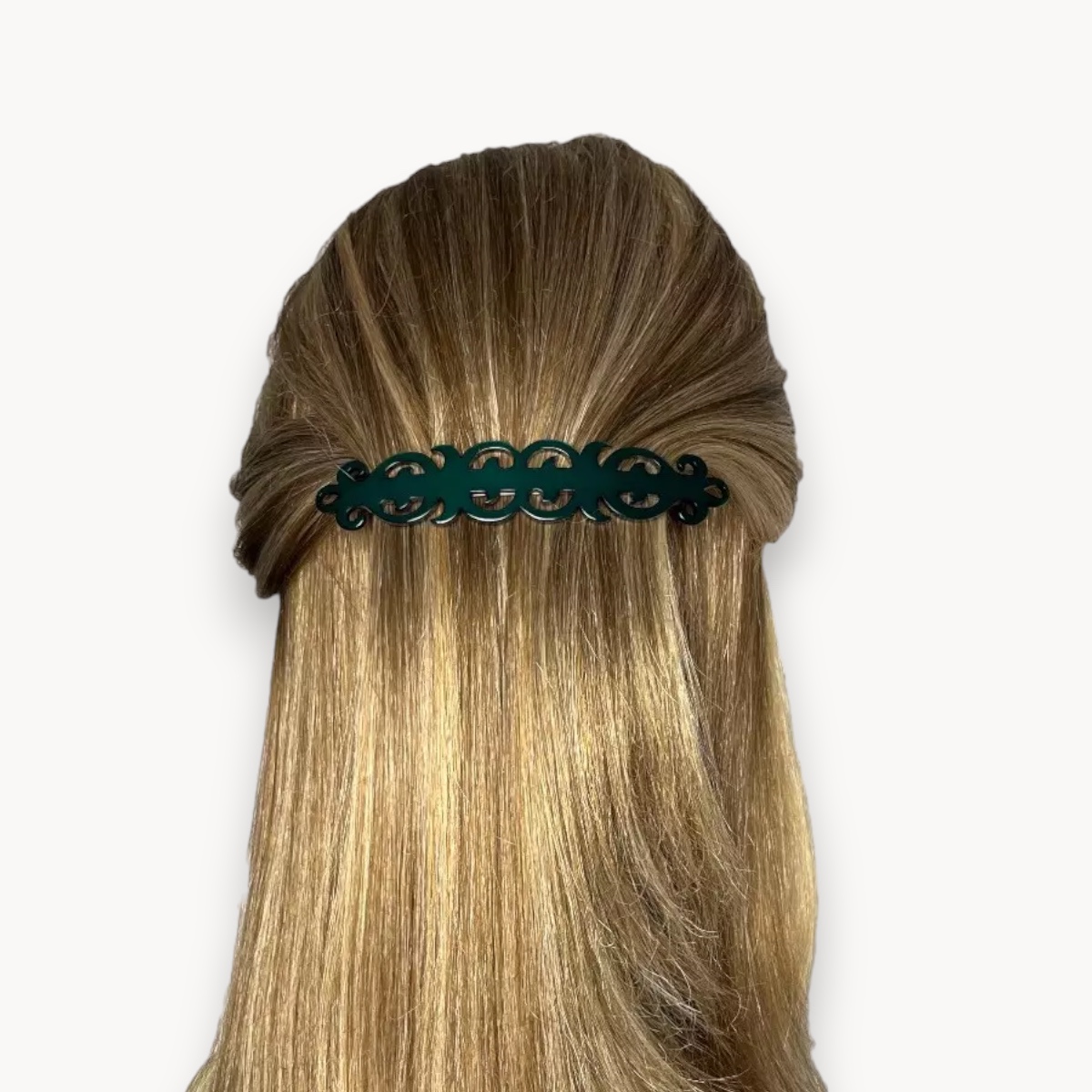 BARRETTE A CHEVEUX LONGUE ARABESQUE VERTE-2