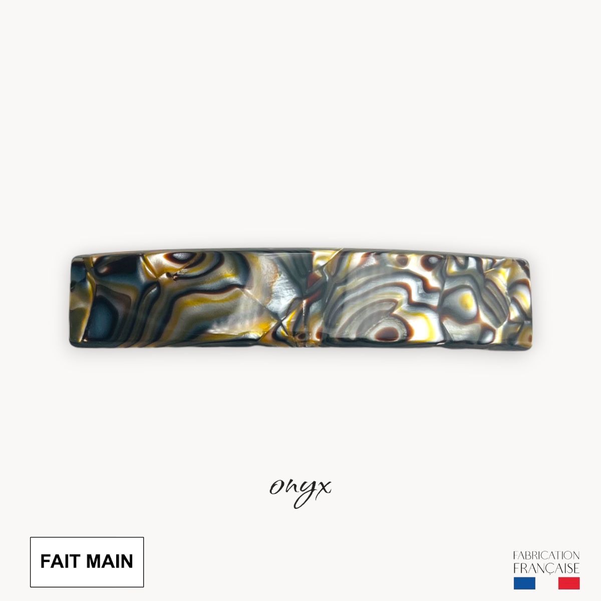 BARRETTE A CHEVEUX  ELEGANTE CLASSIQUE FANTAISIE ONYX