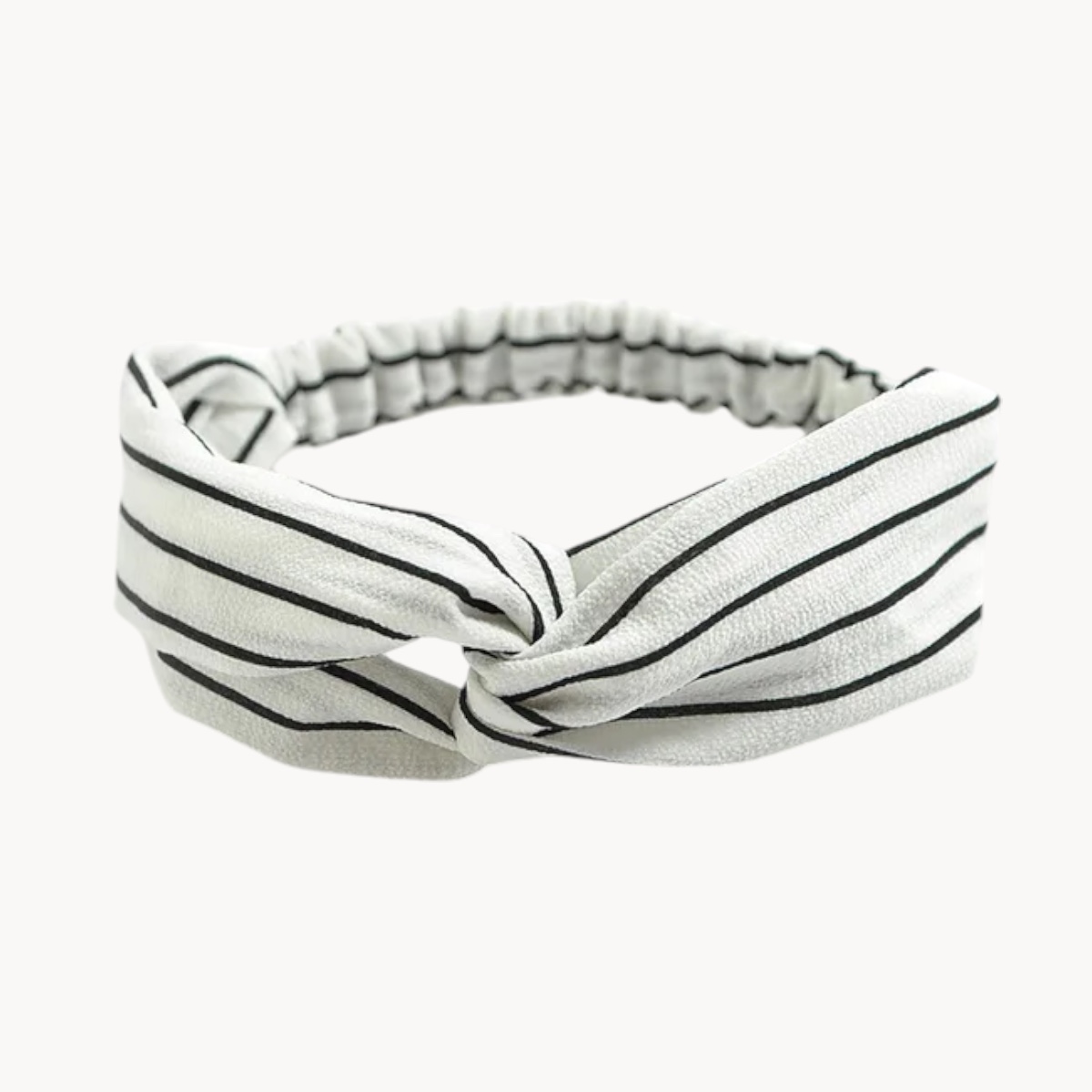 Bandeau pour cheveux - Blanc à rayures noires