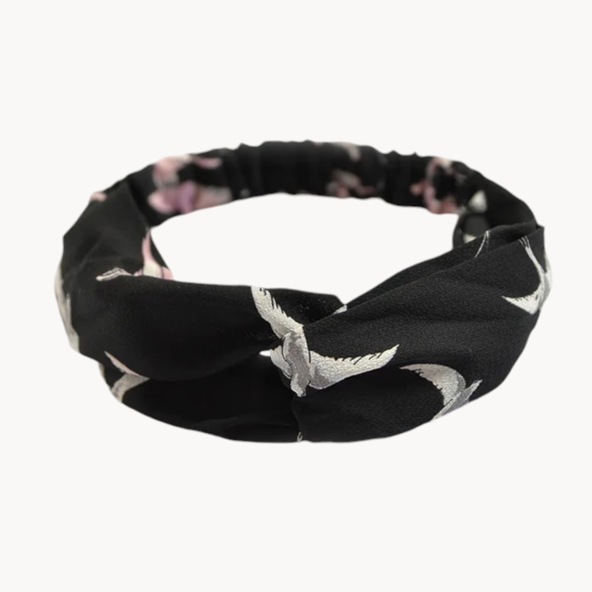 Bandeau pour cheveux - Noir oiseaux en vol